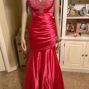 Glamorous Fuchsia Prom Dress with Embellished Bodice